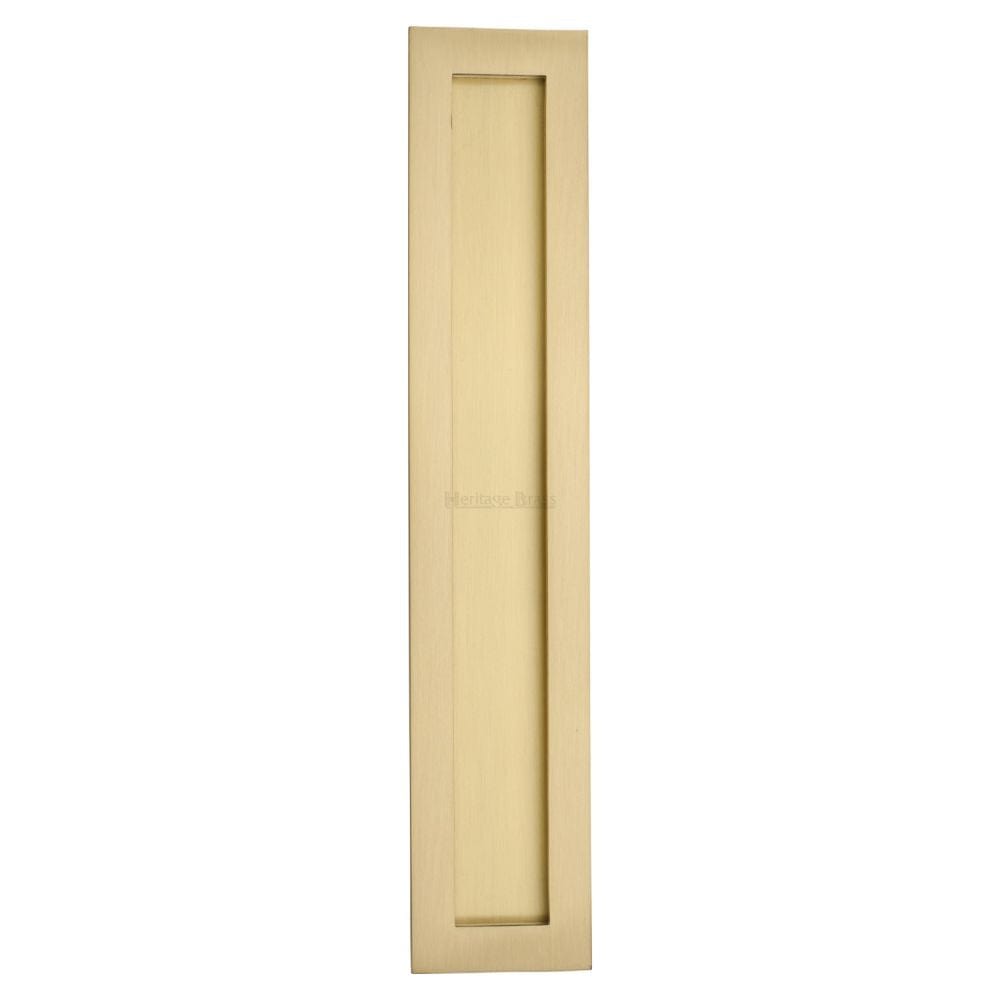 Heritage Brass Door Furniture Satin Brass / Flush Handle / Rectangular Heritage Brass - Rectangular Flush Pull 300 x 58mm Satin Brass Finish