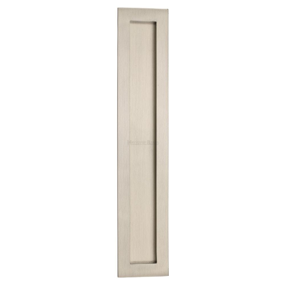 Heritage Brass Door Furniture Satin Nickel / Flush Handle / Rectangular Heritage Brass - Rectangular Flush Pull 300 x 58mm Satin Nickel Finish