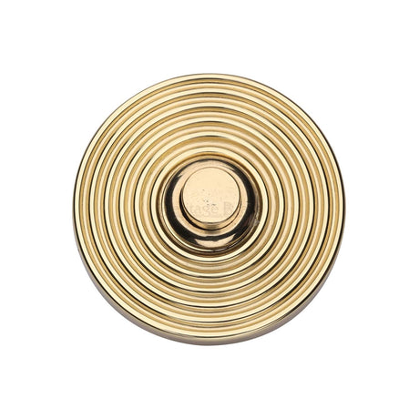 Heritage Brass Door Furniture Polished Brass / Reeded Bell Push Heritage Brass - Reeded Bell Push Polished Brass finish