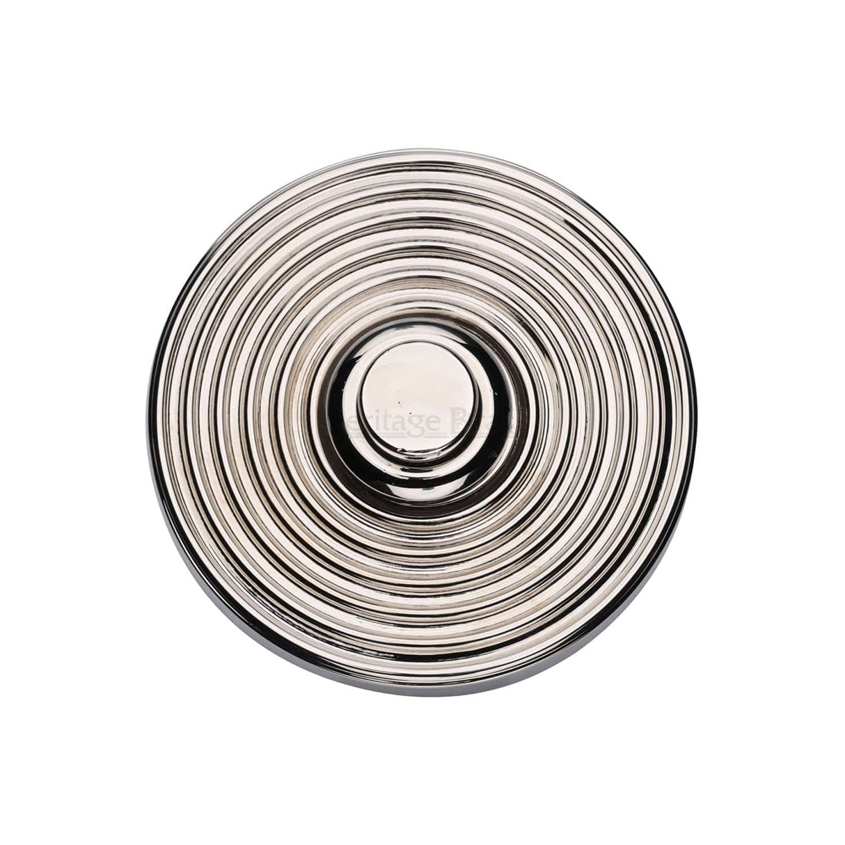 Heritage Brass Door Furniture Polished Nickel / Reeded Bell Push Heritage Brass - Reeded Bell Push Polished Nickel finish