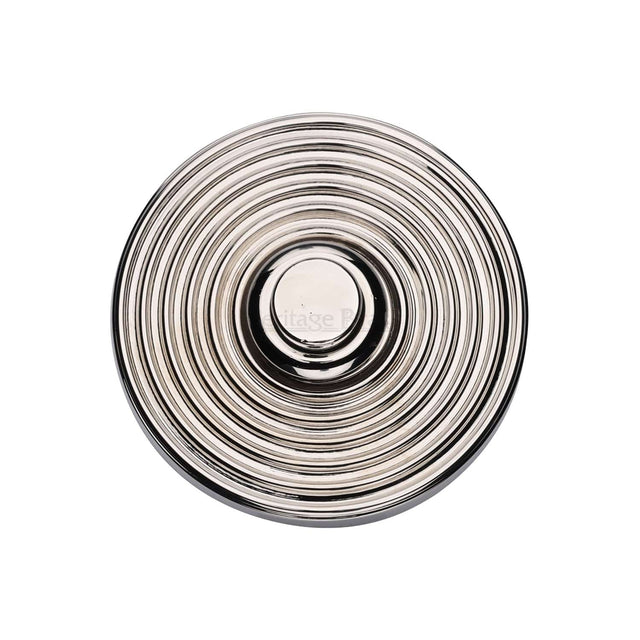Heritage Brass Door Furniture Polished Nickel / Reeded Bell Push Heritage Brass - Reeded Bell Push Polished Nickel finish