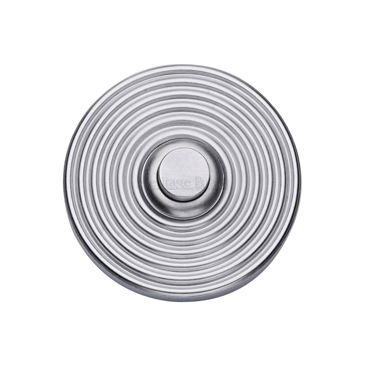 Heritage Brass Door Furniture Satin Chrome / Reeded Bell Push Heritage Brass - Reeded Bell Push Satin Chrome finish