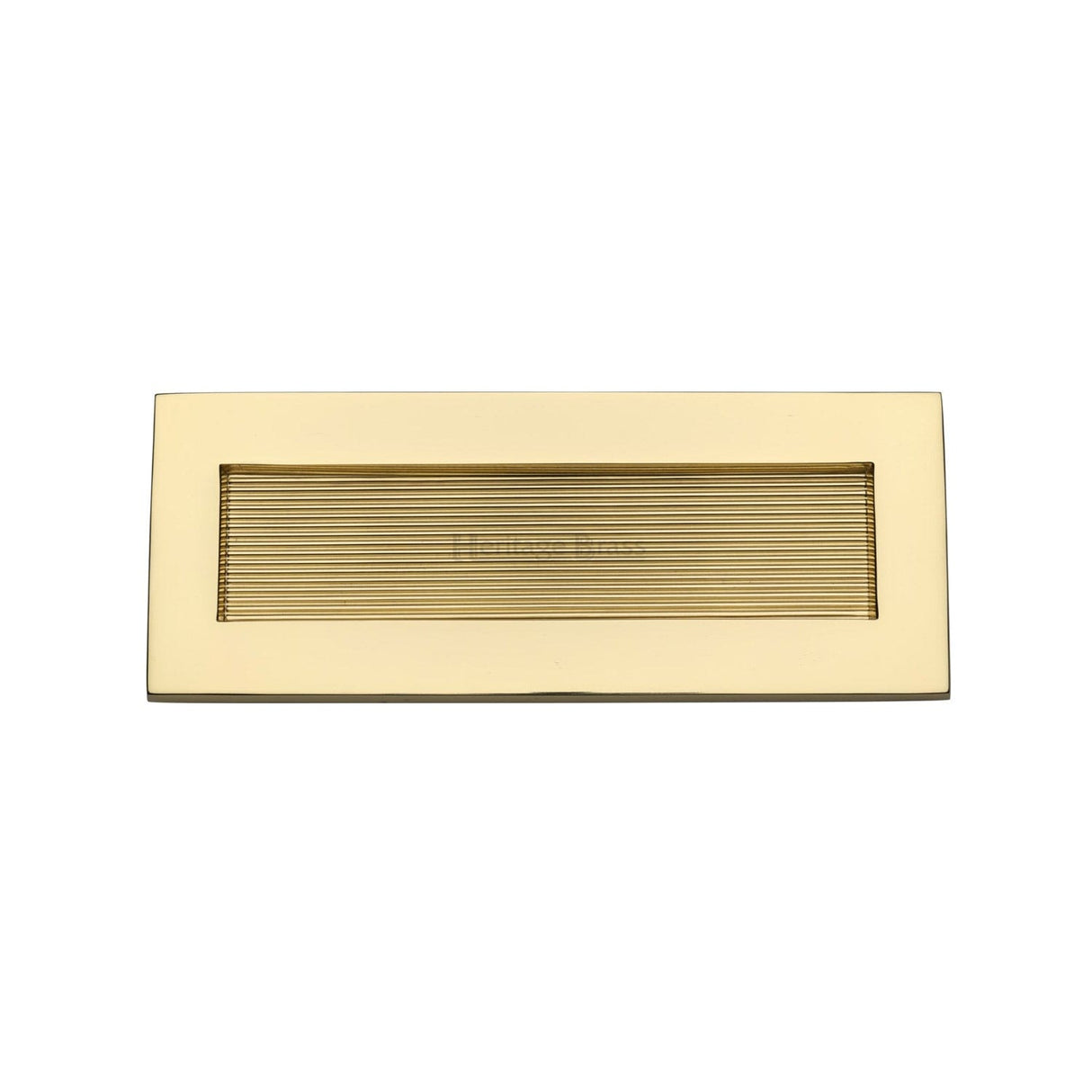 Heritage Brass Door Furniture Polished Brass / Letter Plates / 254 x 102mm (10 x 4") Heritage Brass - Reeded Letterplate 10" x 4" Polished Brass finish