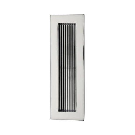 Heritage Brass Door Furniture Polished Chrome / Flush Handle / Rectangular Heritage Brass - Reeded Rectangular Flush Pull 175 x 58mm Polished Chrome Finish