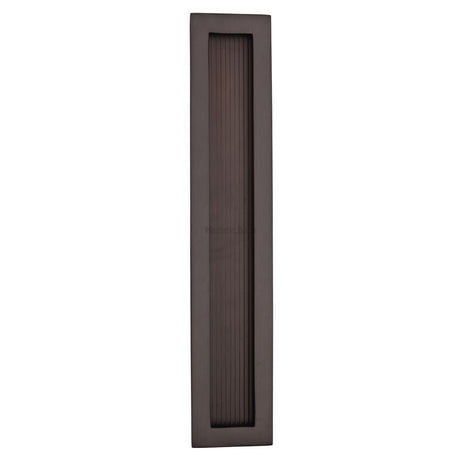 Heritage Brass Door Furniture Matt Bronze / Flush Handle / Rectangular Heritage Brass - Reeded Rectangular Flush Pull 300 x 58mm Matt Bronze Finish