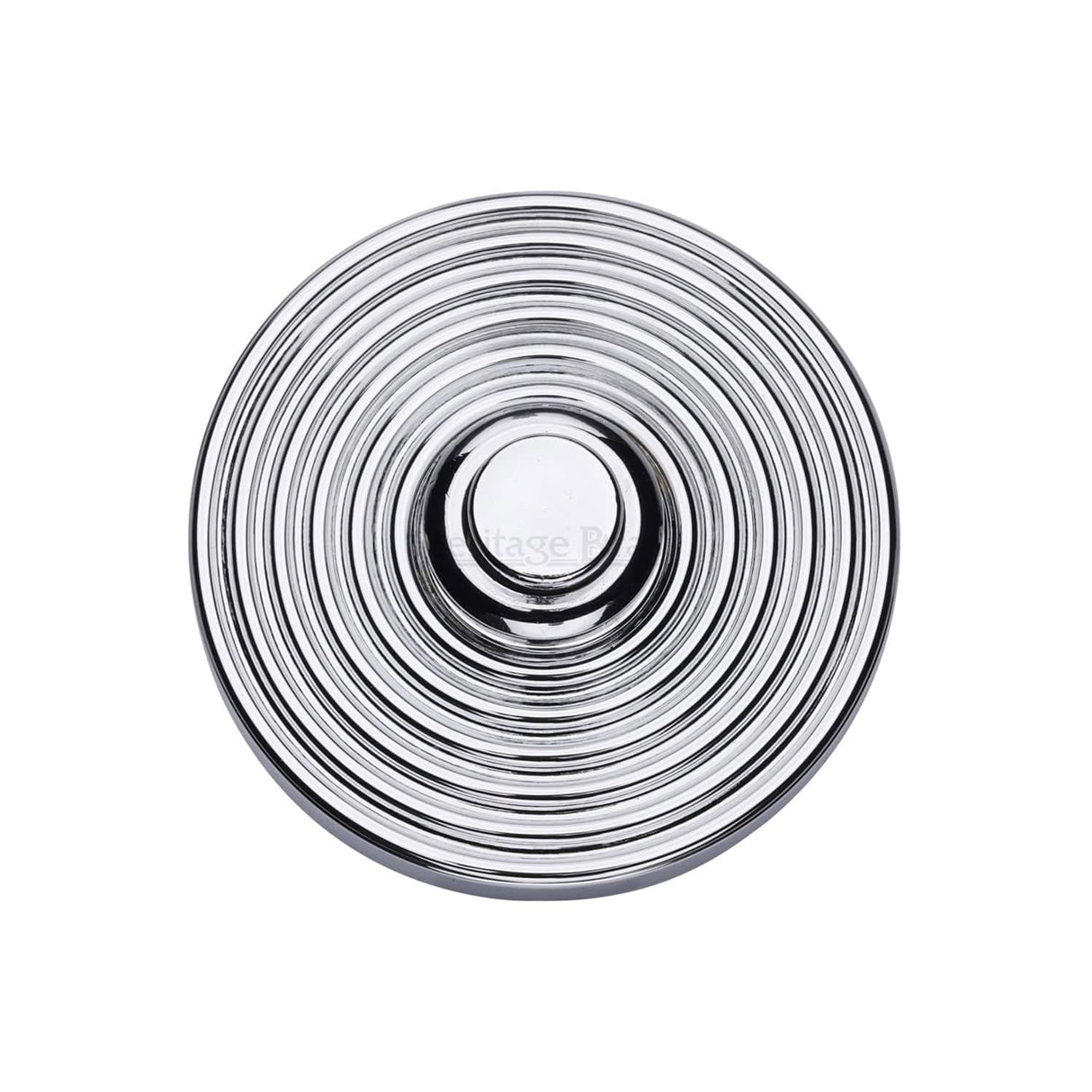Heritage Brass Door Furniture Polished Chrome / Reeded Bell Push Heritage Brass - ReededBell Push Polished Chrome finish