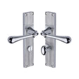 Heritage Brass Door Furniture Polished Chrome / Bathroom Lock Handles Heritage Brass - Roma Reeded Bathroom set Polished Chrome finish