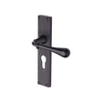 Heritage Brass Door Furniture Matt Bronze / Euro Profile Lock Handles Heritage Brass - Roma Reeded Euro Profile Matt Bronze finish
