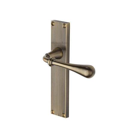 Heritage Brass Door Furniture Antique Brass / Latch Handles Heritage Brass - Roma Reeded Lever Latch Antique Brass finish