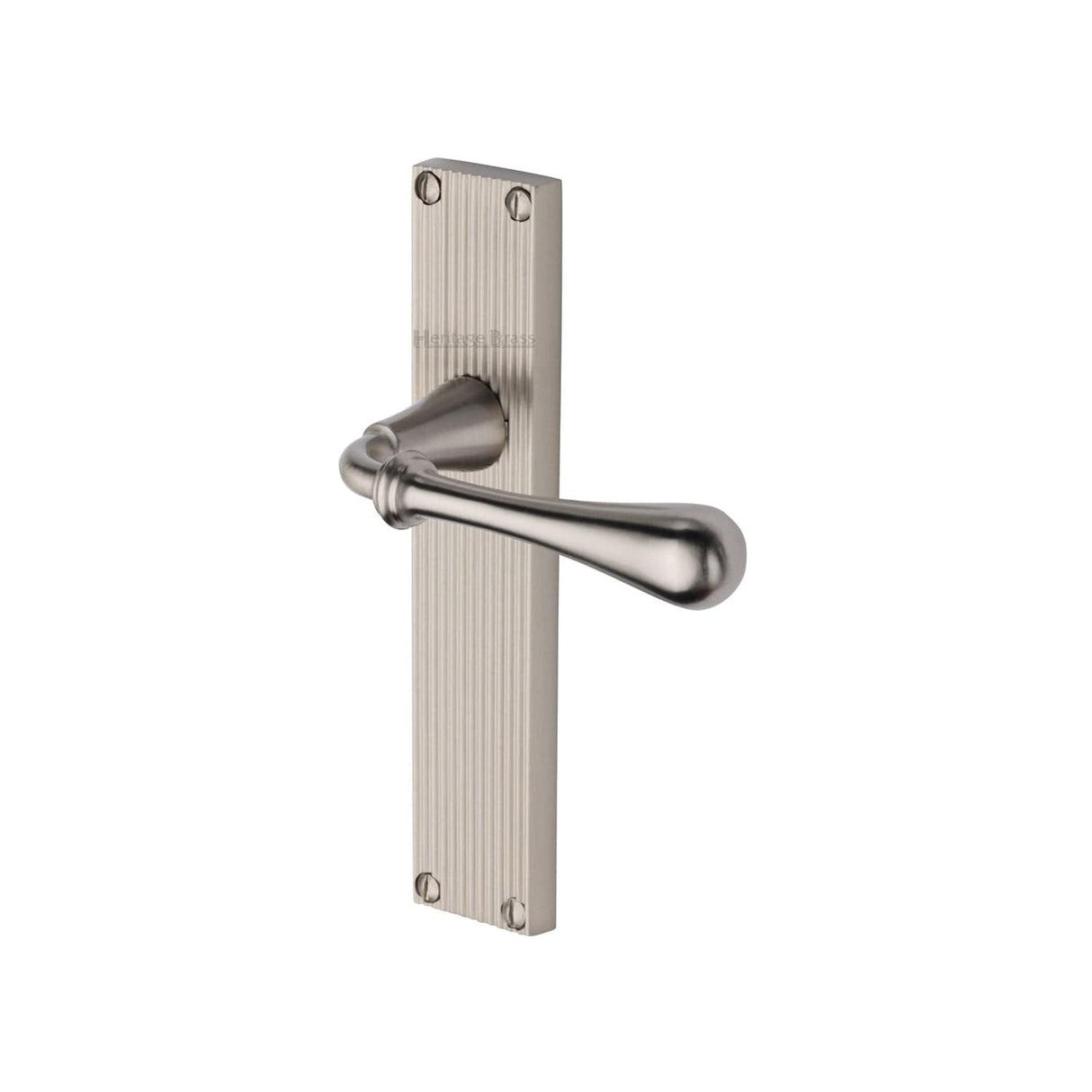 Heritage Brass Door Furniture Satin Nickel / Latch Handles Heritage Brass - Roma Reeded Lever Latch Satin Nickel finish