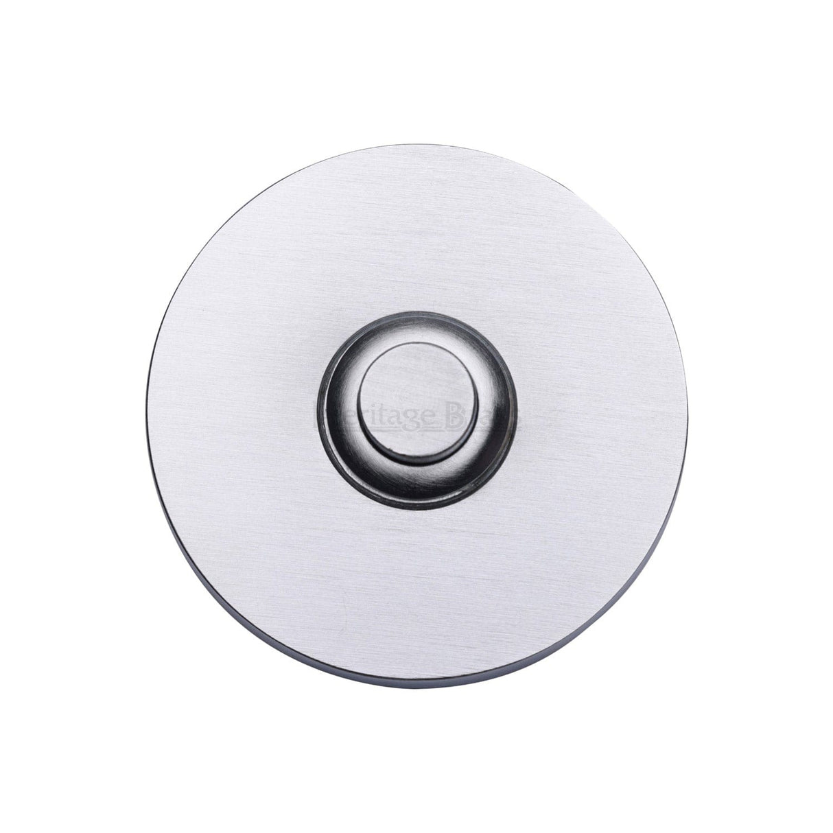 Heritage Brass Door Furniture Satin Chrome / Round Bell Push Heritage Brass - Round Bell PushSatin Chrome finish