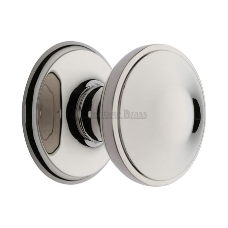 Heritage Brass Door Furniture Polished Nickel / Round Centre Door Knob Heritage Brass - Round Centre Door Knob 3" Polished Nickel Finish