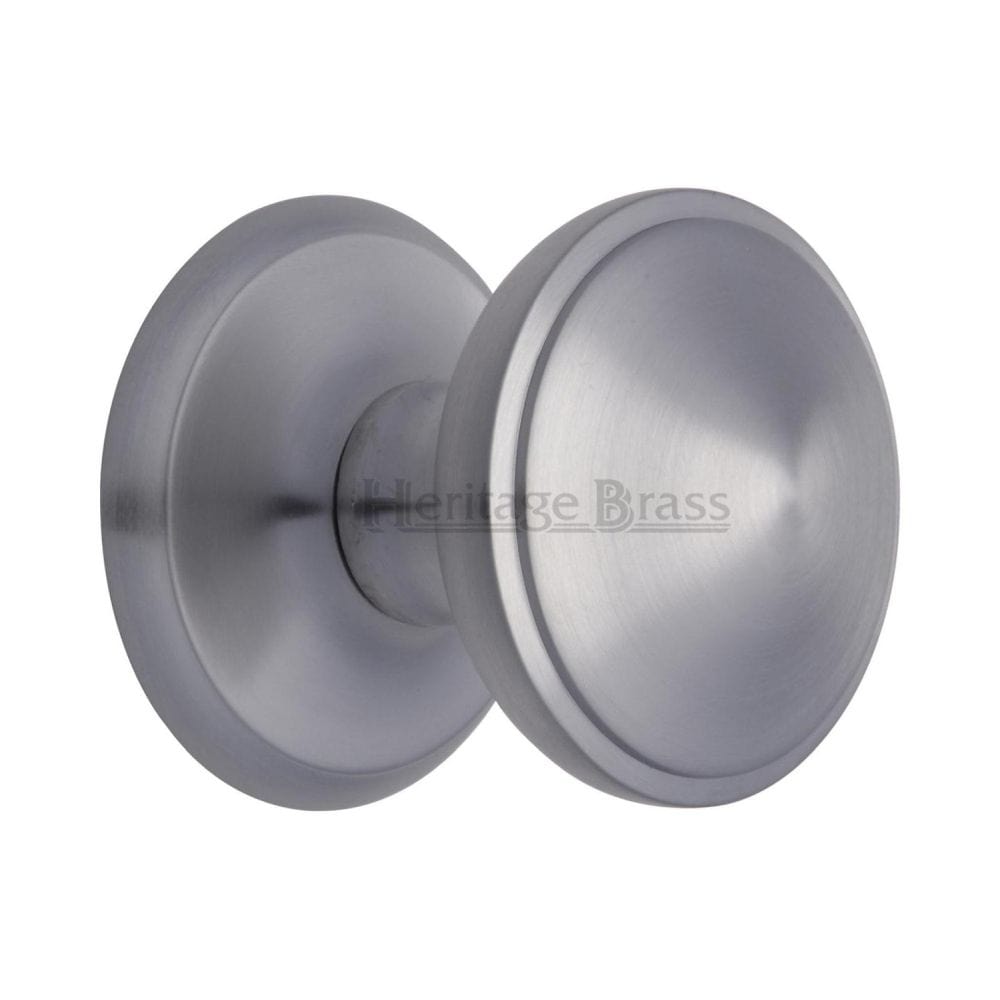Heritage Brass Door Furniture Satin Chrome / Round Centre Door Knob Heritage Brass - Round Centre Door Knob 3" Satin Chrome Finish