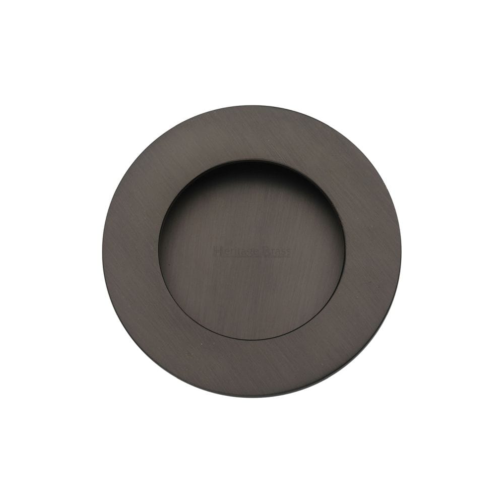 Heritage Brass Door Furniture Matt Bronze / Flush Handle / Round Heritage Brass - Round Flush Pull Matt Bronze Finish