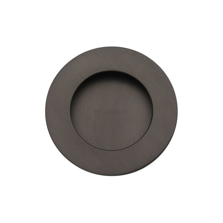 Heritage Brass Door Furniture Matt Bronze / Flush Handle / Round Heritage Brass - Round Flush Pull Matt Bronze Finish