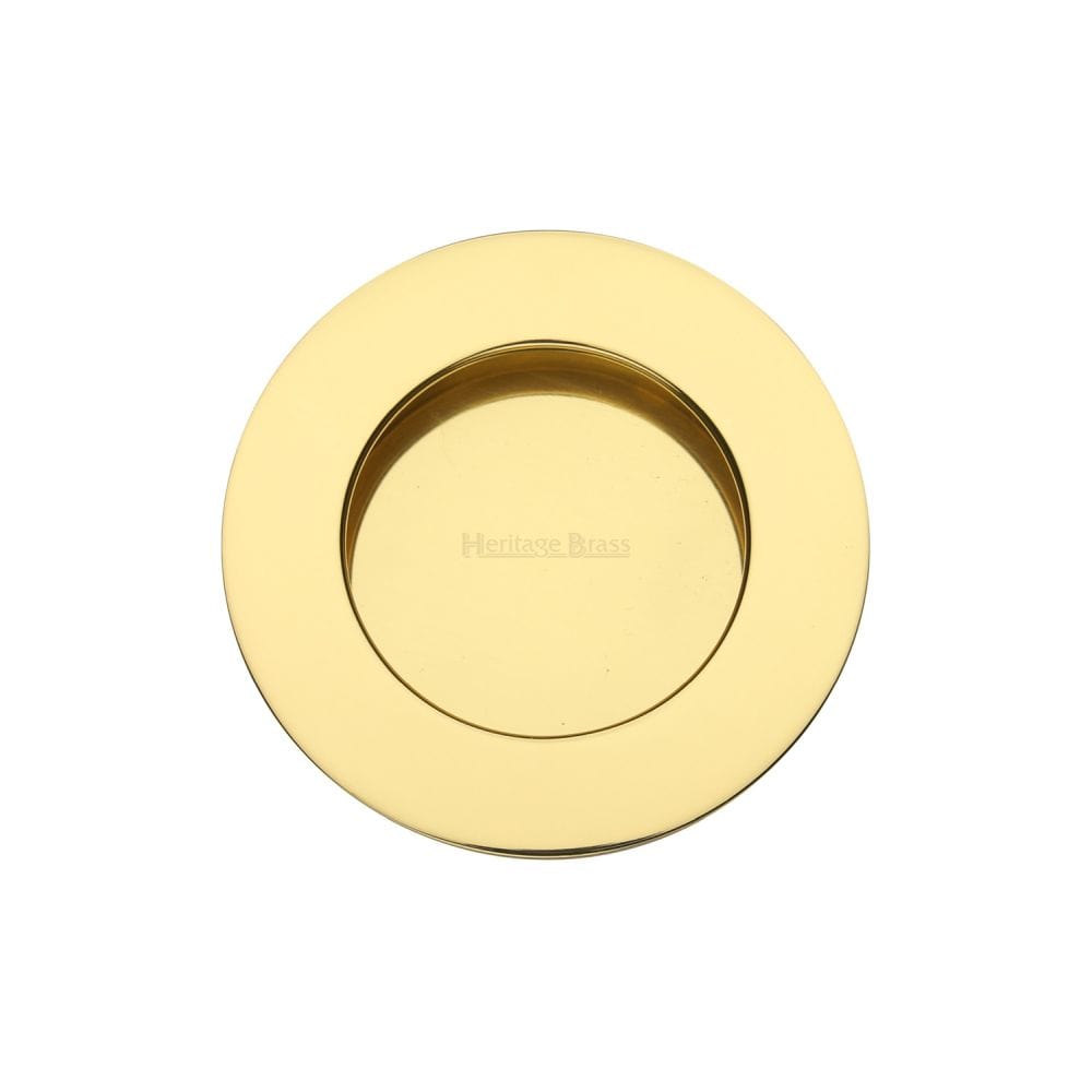 Heritage Brass Door Furniture Polished Brass / Flush Handle / Round Heritage Brass - Round Flush Pull Polished Brass Finish