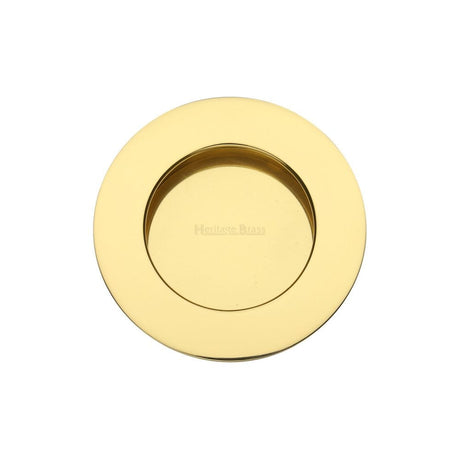 Heritage Brass Door Furniture Polished Brass / Flush Handle / Round Heritage Brass - Round Flush Pull Polished Brass Finish