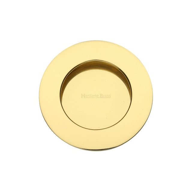 Heritage Brass Door Furniture Polished Brass / Flush Handle / Round Heritage Brass - Round Flush Pull Polished Brass Finish