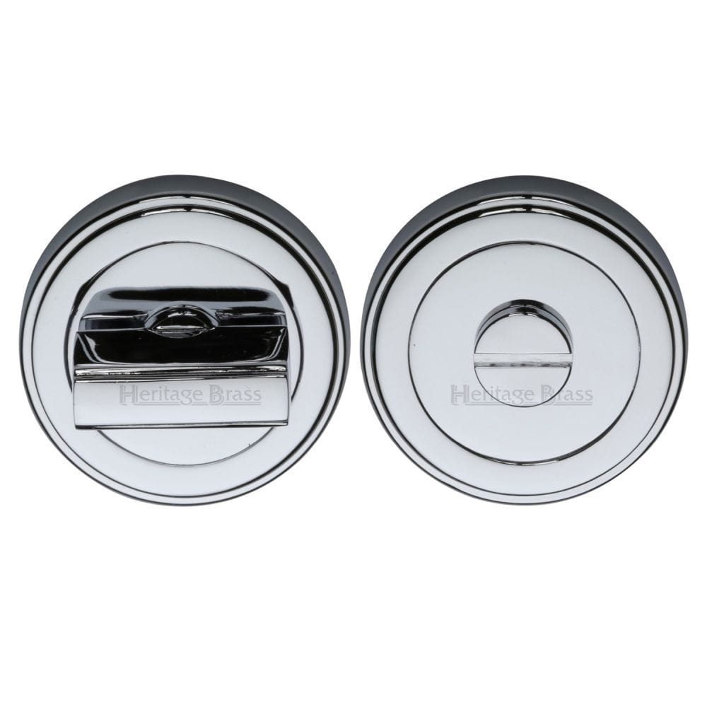 Heritage Brass Door Furniture Polished Chrome / Yes Heritage Brass - Round Turn & Release Cylinder with stepped edge Polished