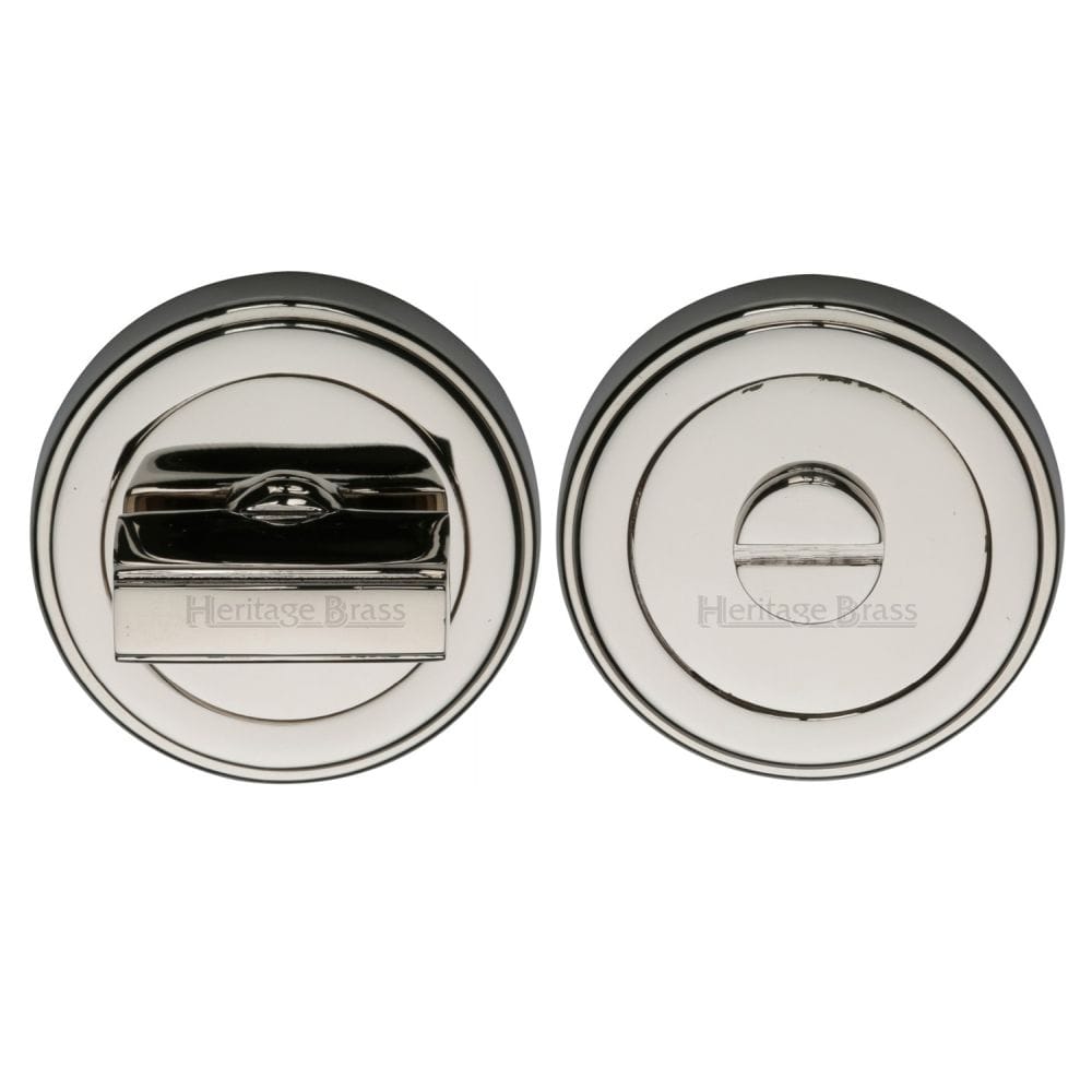 Heritage Brass Door Furniture Polished Nickel / Yes Heritage Brass - Round Turn & Release Cylinder with stepped edge Polished