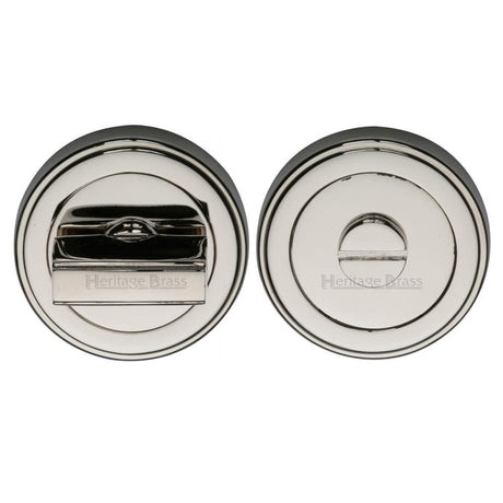 Heritage Brass Door Furniture Polished Nickel / Yes Heritage Brass - Round Turn & Release Cylinder with stepped edge Polished