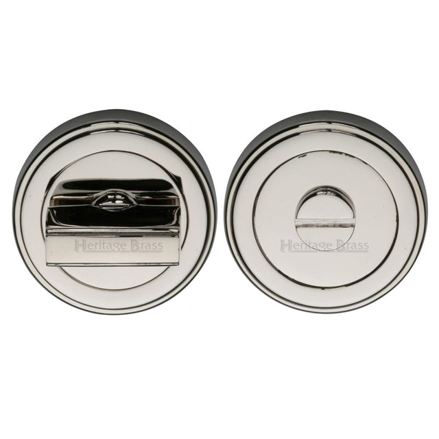 Heritage Brass Door Furniture Polished Nickel / Yes Heritage Brass - Round Turn & Release Cylinder with stepped edge Polished