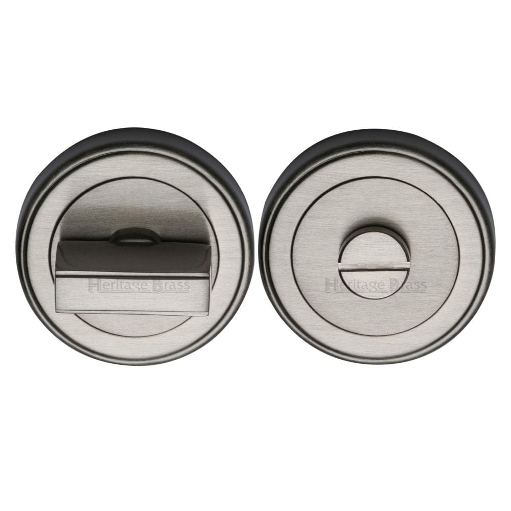 Heritage Brass Door Furniture Satin Nickel / Yes Heritage Brass - Round Turn & Release Cylinder with stepped edge Satin