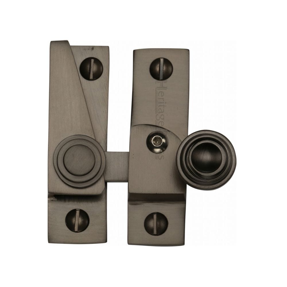 Heritage Brass Window Furniture Matt Bronze / Sash Window Quadrant Fasteners / Yes Heritage Brass - Sash Fastener Lockable Matt Bronze Finish