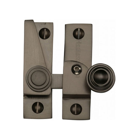Heritage Brass Window Furniture Matt Bronze / Sash Window Quadrant Fasteners / Yes Heritage Brass - Sash Fastener Lockable Matt Bronze Finish