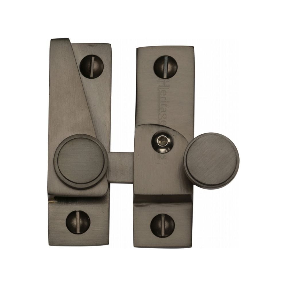 Heritage Brass Window Furniture Matt Bronze / Sash Window Quadrant Fasteners / Yes Heritage Brass - Sash Fastener Lockable Matt Bronze Finish
