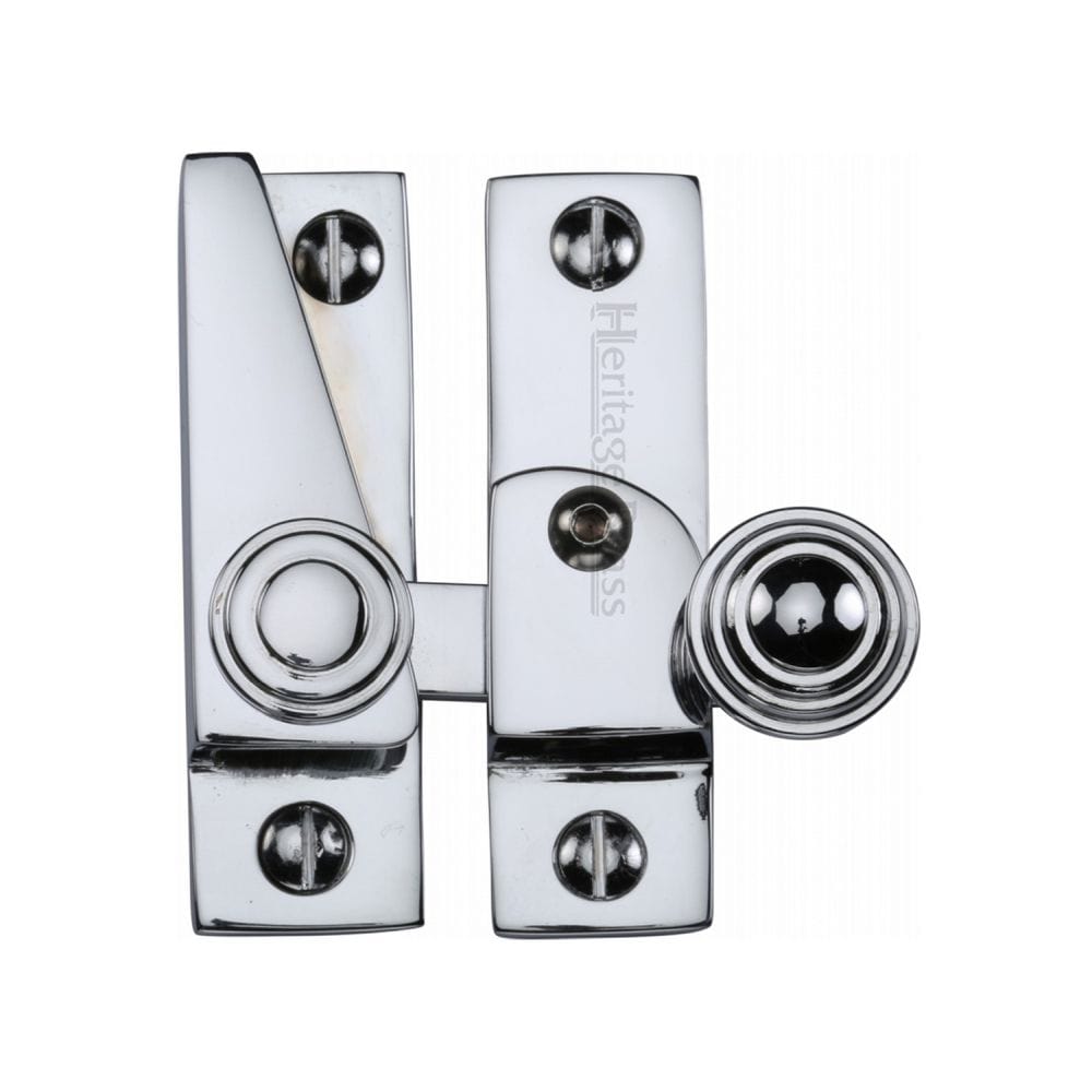 Heritage Brass Window Furniture Polished Chrome / Sash Window Quadrant Fasteners / Yes Heritage Brass - Sash Fastener Lockable Polished Chrome Finish