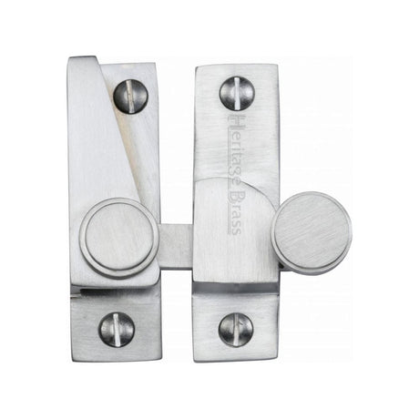 Heritage Brass Window Furniture Satin Chrome / Sash Window Quadrant Fasteners / No Heritage Brass - Sash Fastener Satin Chrome Finish
