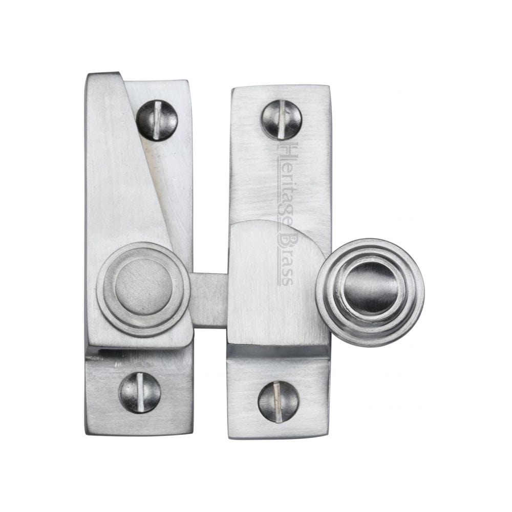 Heritage Brass Window Furniture Satin Chrome / Sash Window Quadrant Fasteners / Yes Heritage Brass - Sash Fastener Satin Chrome Finish