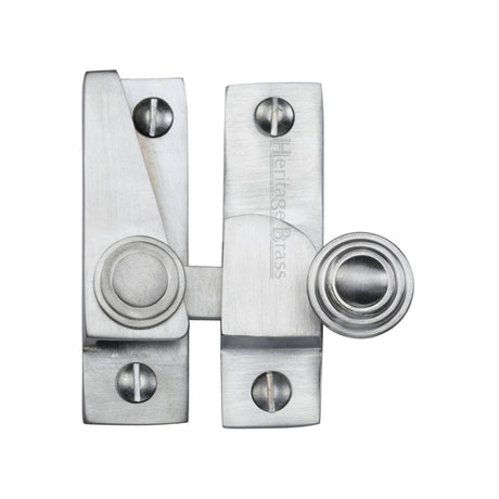 Heritage Brass Window Furniture Satin Chrome / Sash Window Quadrant Fasteners / Yes Heritage Brass - Sash Fastener Satin Chrome Finish