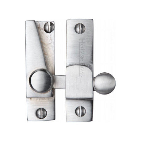 Heritage Brass Window Furniture Satin Chrome / Sash Window Quadrant Fasteners / Yes Heritage Brass - Sash Fastener Satin Chrome Finish