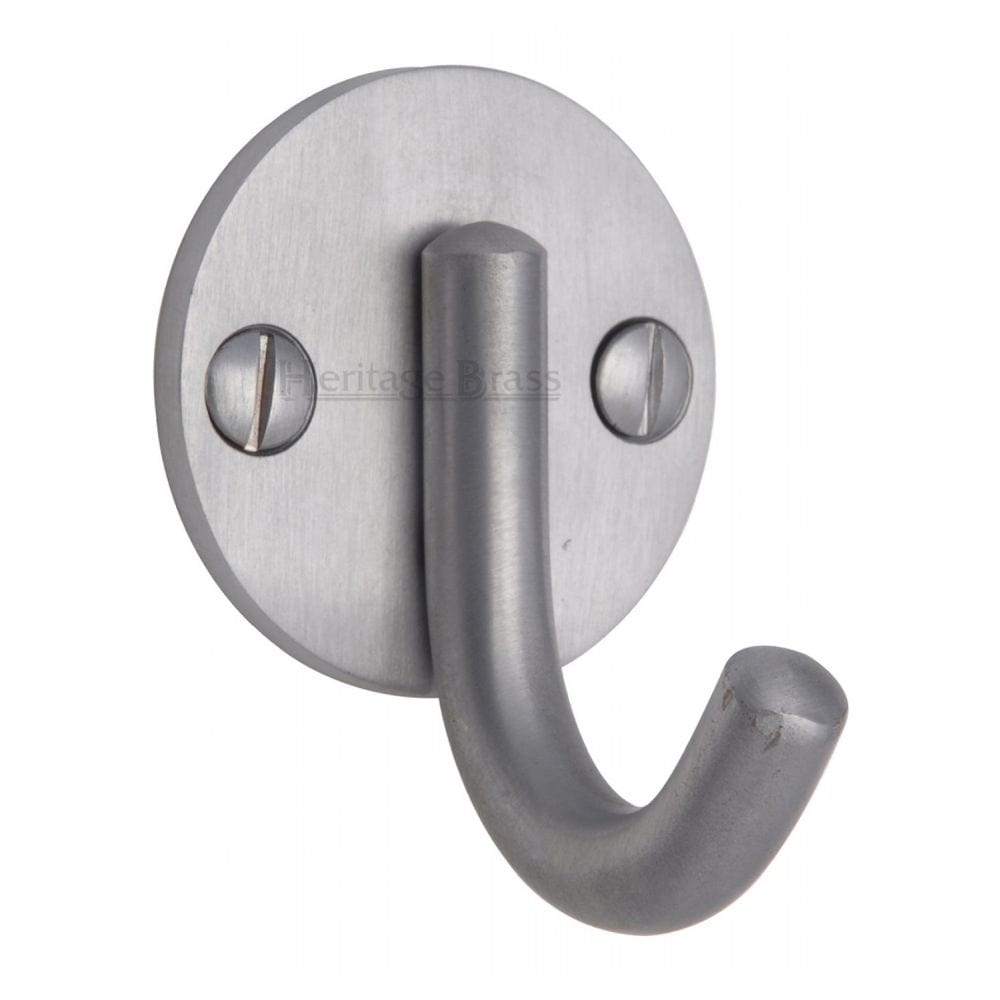 Heritage Brass Accessories Satin Chrome / Single Coat Hooks Heritage Brass - Single Robe Hook Satin Chrome Finish