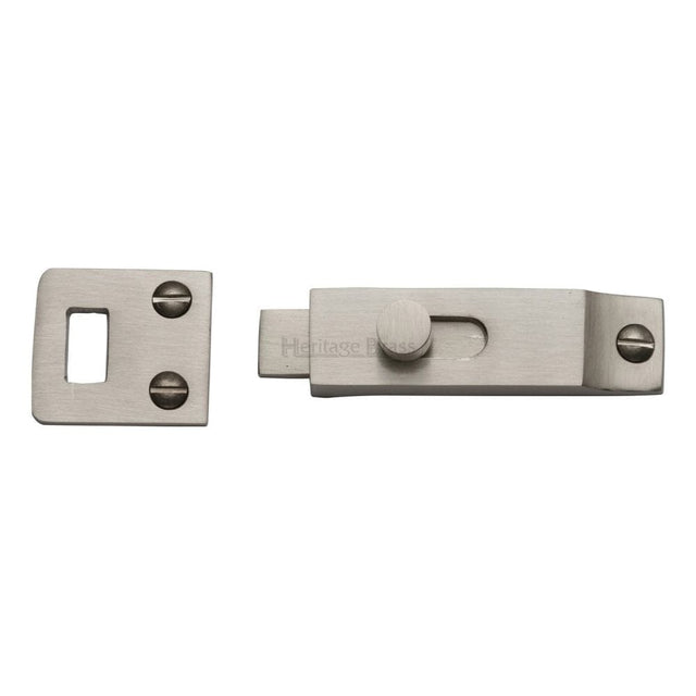 Heritage Brass Accessories Satin Nickel / Straight Surface Bolts Heritage Brass - Slide Bolt Satin Nickel Finish