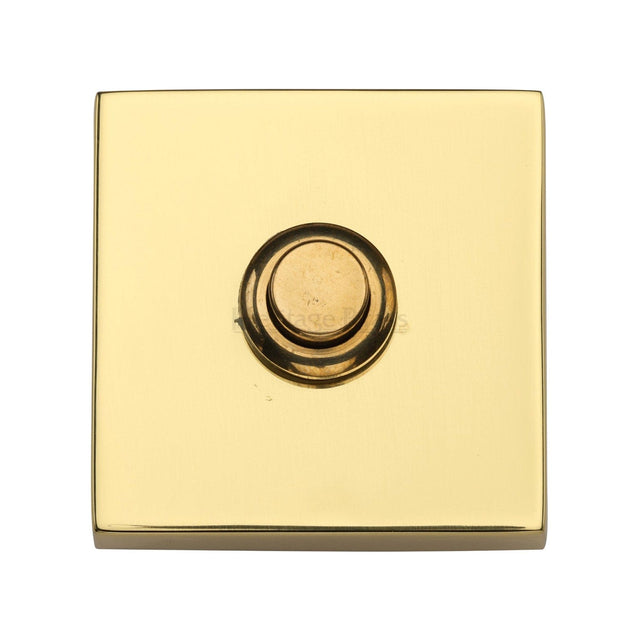 Heritage Brass Door Furniture Polished Brass / Square Bell Push Heritage Brass - Square Bell Push Polished Brass finish
