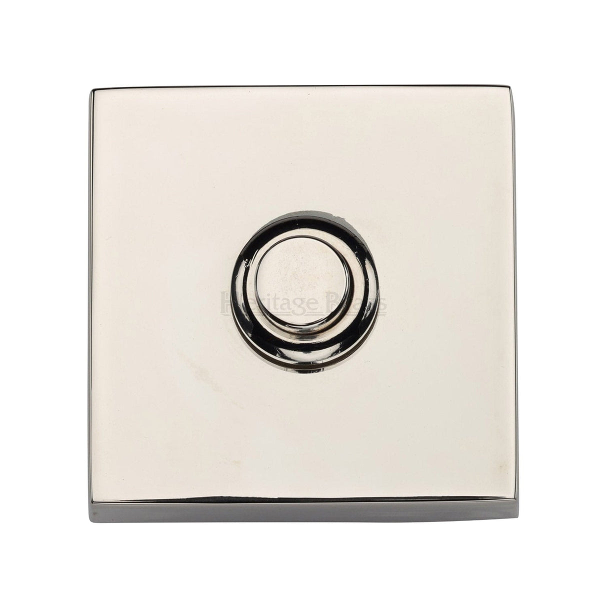 Heritage Brass Door Furniture Polished Nickel / Square Bell Push Heritage Brass - Square Bell Push Polished Nickel finish