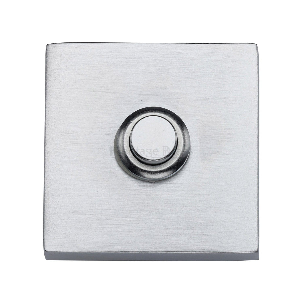 Heritage Brass Door Furniture Satin Chrome / Square Bell Push Heritage Brass - Square Bell Push Satin Chrome finish