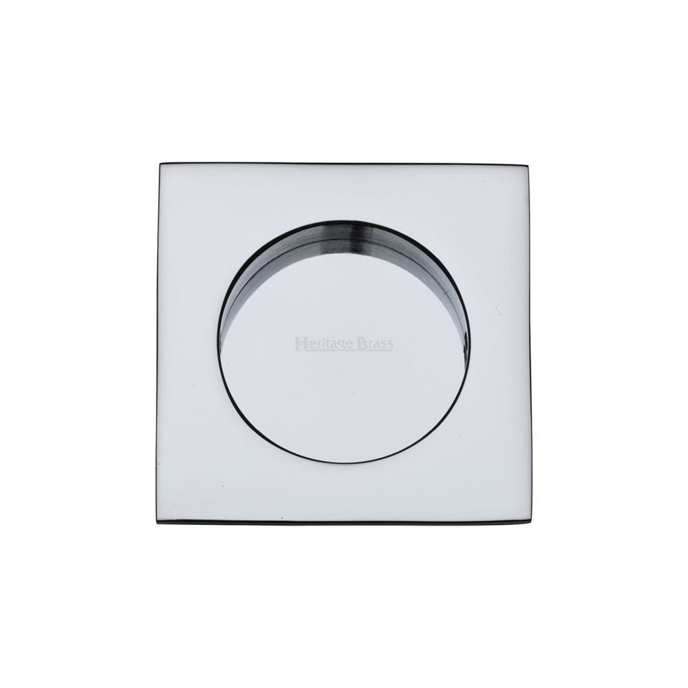 Heritage Brass Door Furniture Polished Chrome / Flush Handle / Square Heritage Brass - Square Flush Pull 63 x 63mm Polished Chrome Finish