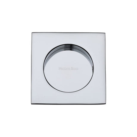 Heritage Brass Door Furniture Polished Chrome / Flush Handle / Square Heritage Brass - Square Flush Pull 63 x 63mm Polished Chrome Finish
