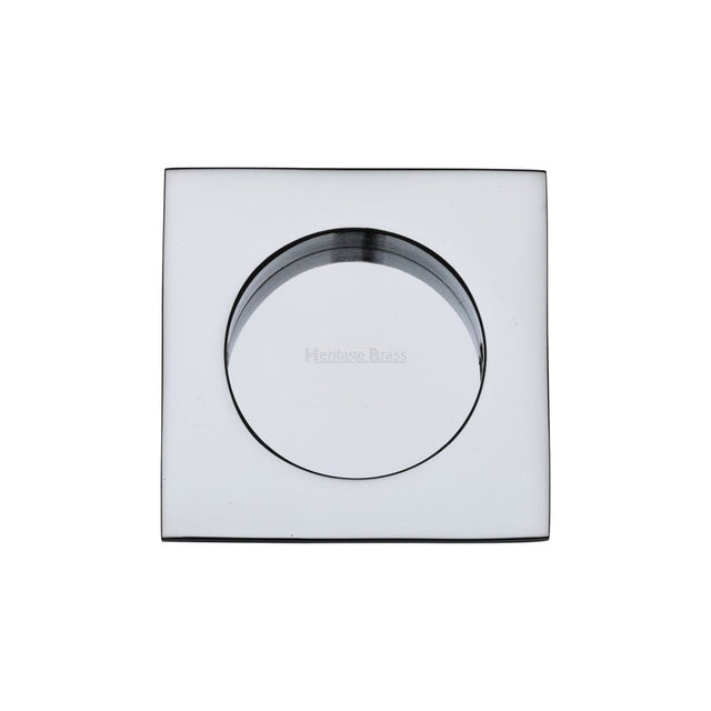 Heritage Brass Door Furniture Polished Chrome / Flush Handle / Square Heritage Brass - Square Flush Pull 63 x 63mm Polished Chrome Finish