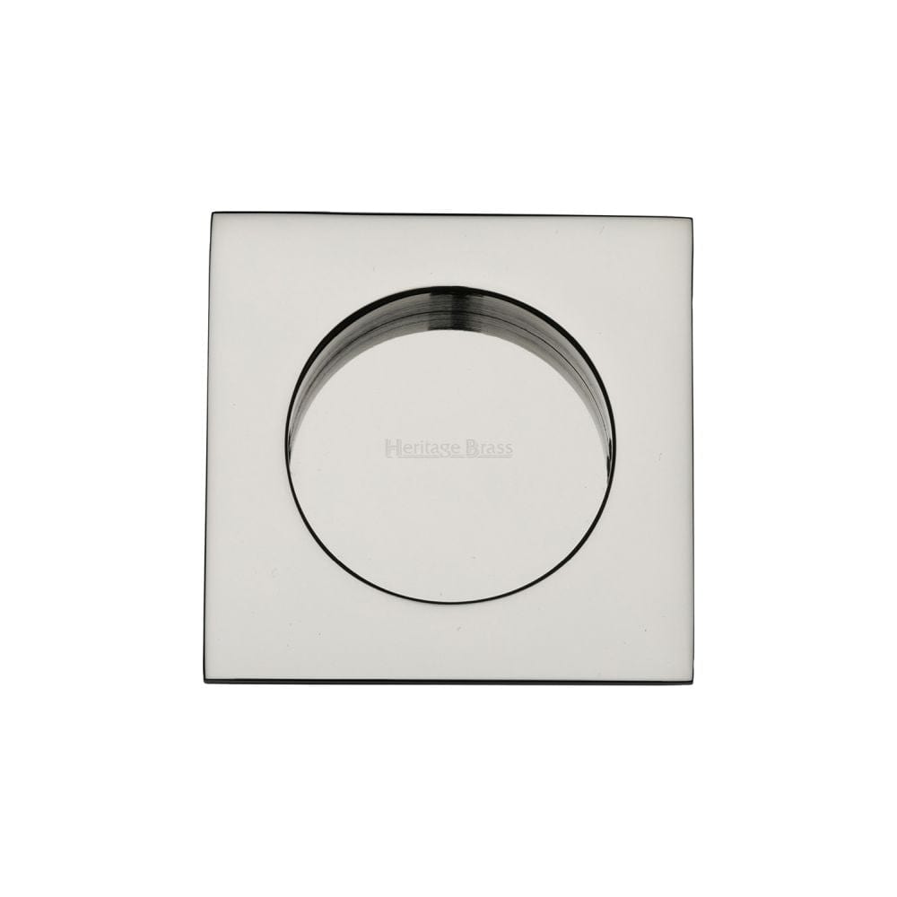 Heritage Brass Door Furniture Polished Nickel / Flush Handle / Square Heritage Brass - Square Flush Pull 63 x 63mm Polished Nickel Finish