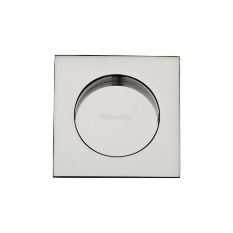 Heritage Brass Door Furniture Polished Nickel / Flush Handle / Square Heritage Brass - Square Flush Pull 63 x 63mm Polished Nickel Finish