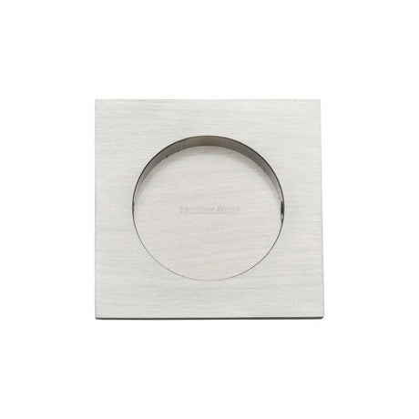 Heritage Brass Door Furniture Satin Nickel / Flush Handle / Square Heritage Brass - Square Flush Pull 63 x 63mm Satin Nickel Finish