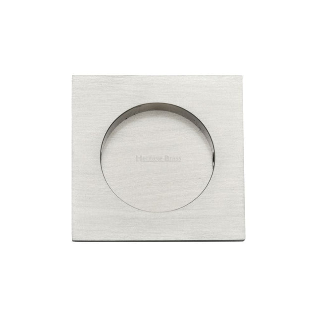 Heritage Brass Door Furniture Satin Nickel / Flush Handle / Square Heritage Brass - Square Flush Pull 63 x 63mm Satin Nickel Finish