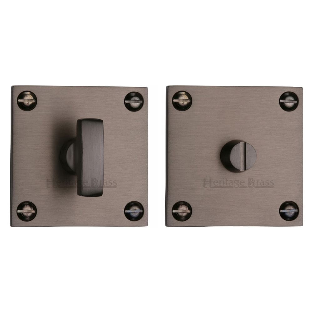 Heritage Brass Door Furniture Matt Bronze / No Heritage Brass - Square Low profile Thumbturn & Emergency Release Matt Bronze Fi