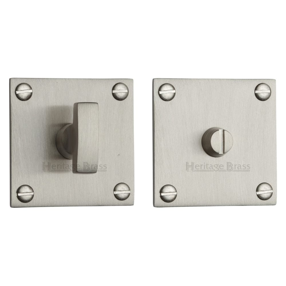 Heritage Brass Door Furniture Satin Nickel / No Heritage Brass - Square Low profile Thumbturn & Emergency Release Satin Nickel Fi