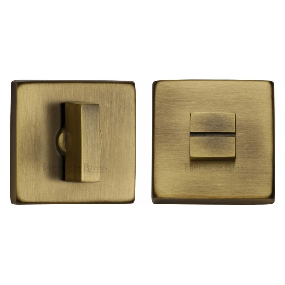 Heritage Brass Door Furniture Antique Brass / No Heritage Brass - Square Thumbturn & Emergency Release Antique Brass Finish